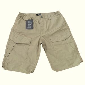 SWAT Tactical Mens Khaki Cargo Swat Shorts Sz L